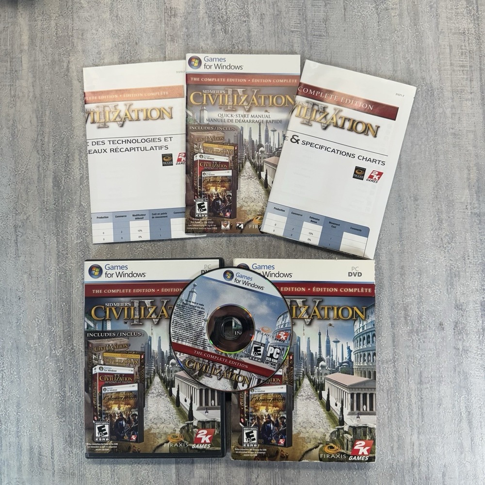 Sid Meier's Civilization IV 4 The Complete Edition PC Game Windows Very Good